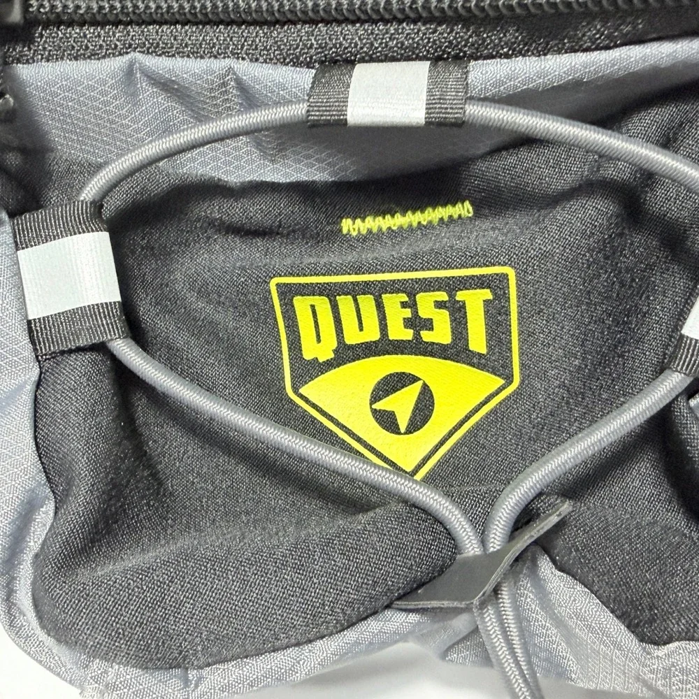 Quest Hydration Waist Pack Dual Bottle Holder Running Hiking Belt Grey Black